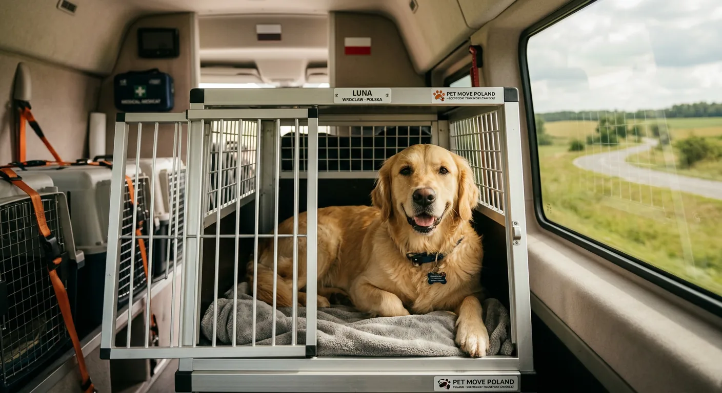 Klimatyzowany samochód transportowy bezpiecznie przewożący zwierzęta po Polsce